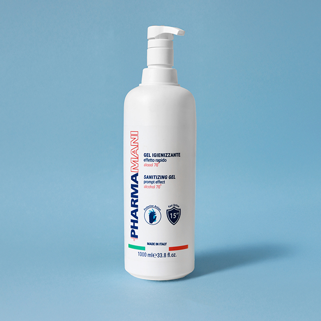 Gel igienizzante mani maxi formato 1 litro Pharmamani – uso quotidiano, alcool 70%