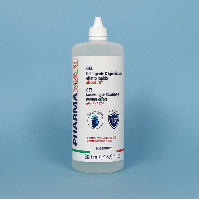 Gel igienizzante mani 250 ml Pharmamani – alcool 70%, effetto rapido, idratante